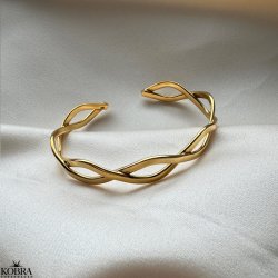 "Elva" flettet 18 karat forgyldt armbnd