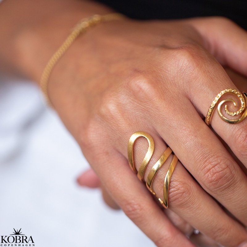 "Viana" unik forgyldt spiral ring