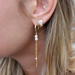 "Vegas" Sm guld hoops med sten