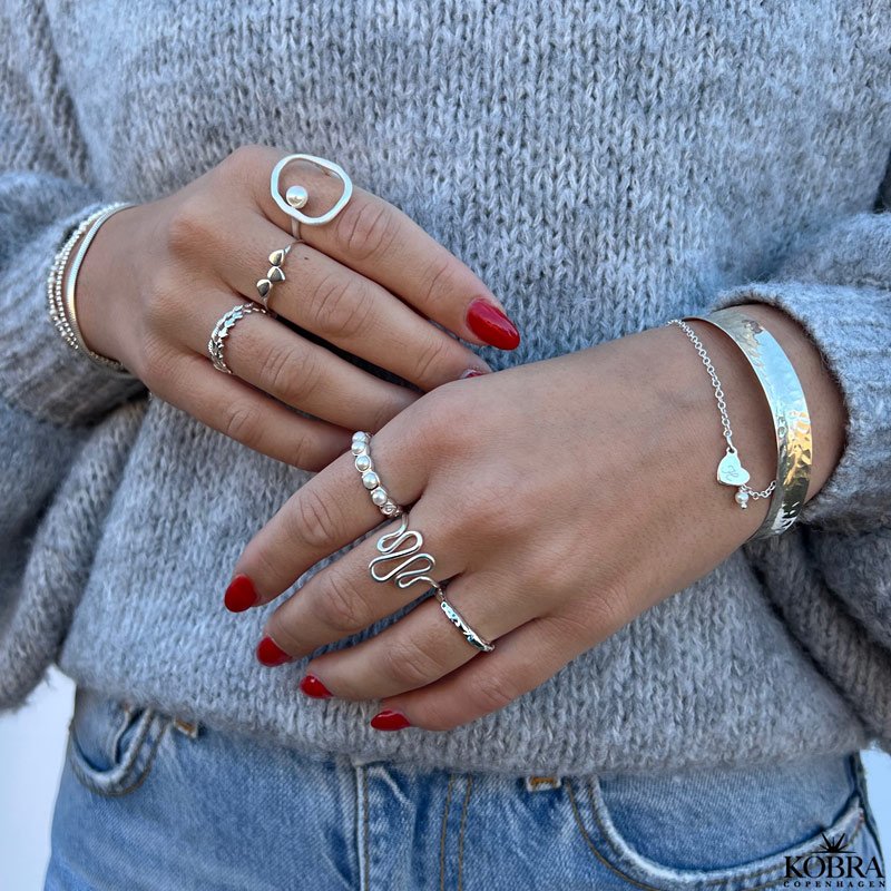 "Blake" hammerslet armbnd / armring i sterling slv