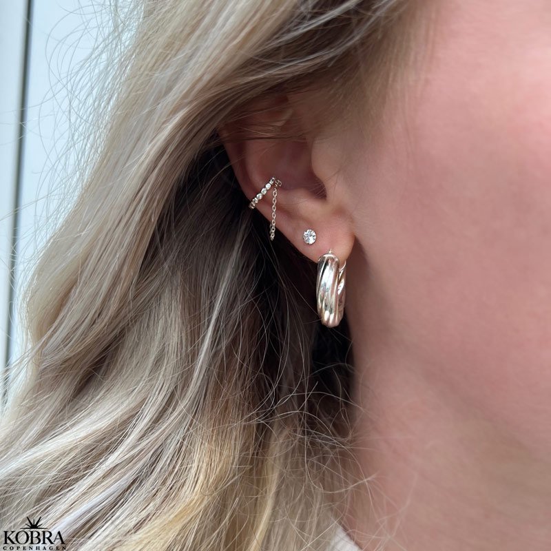 "Tulip" cute small earrings in sterling silver in different colors