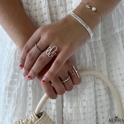 "Esmeralda" twisted ring in sterling silver