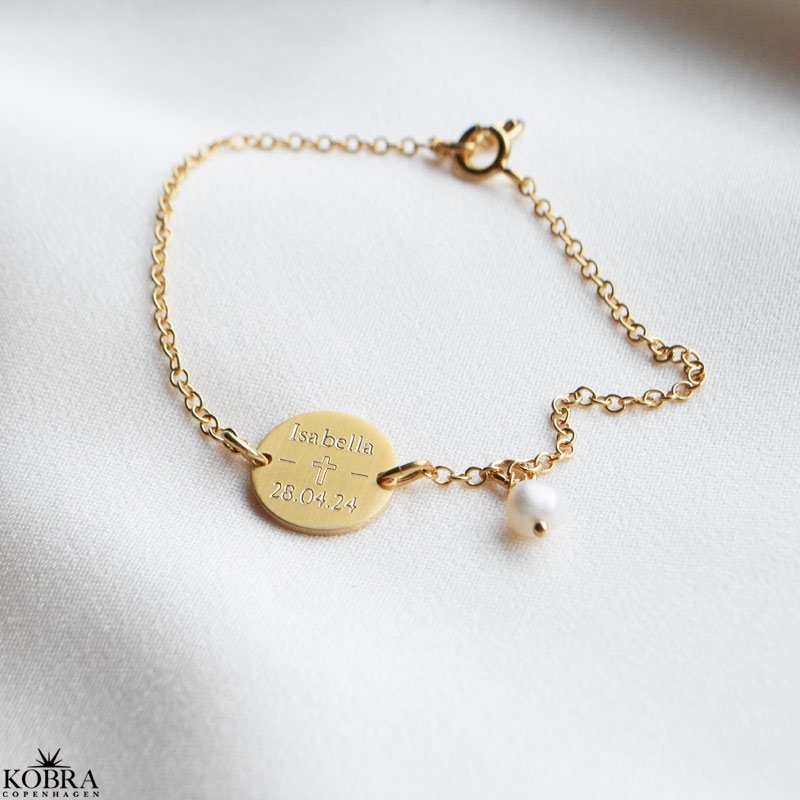 Konfirmationssmykke - guld armbnd med din indgravering