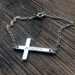 "Trust" Kors armbnd i sterling slv inklusiv personlig gravering