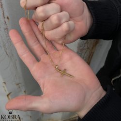 "Promise" gold plated cross necklace for men