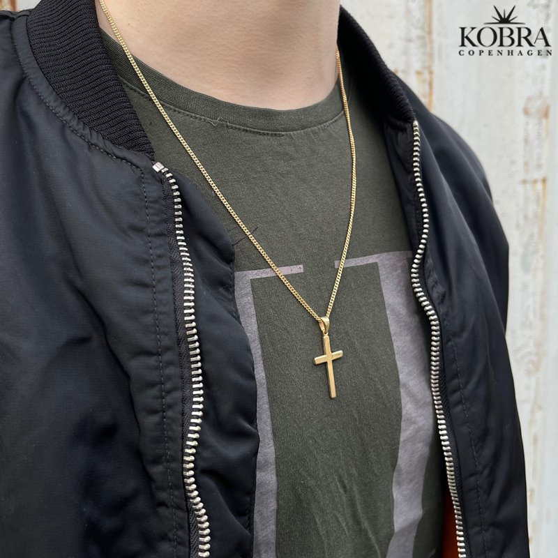 "Promise" gold plated cross necklace for men