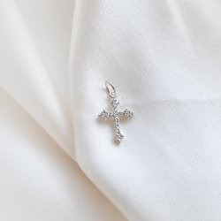 Charm - silverkors med sten