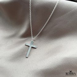 "Free" sølv kors halskæde med personlig gravering