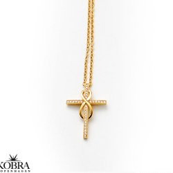 "Allana" 18 karat forgyldt kors halskde med Infinity