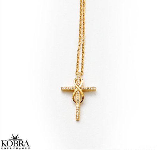 "Allana" 18 karat forgyldt kors halskde med Infinity