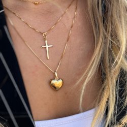 "Promise" klassisk guld kors halskde