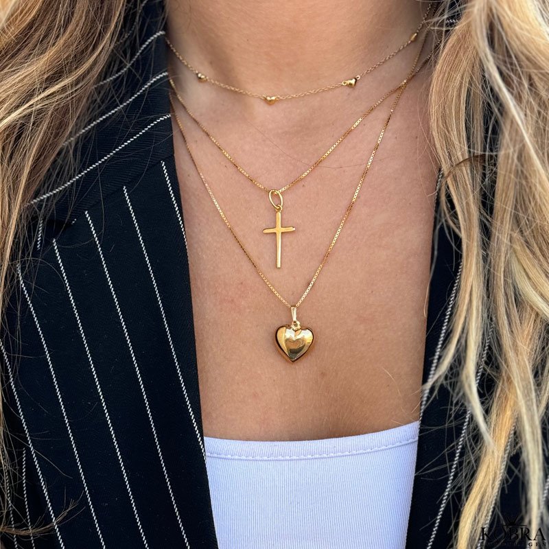 "Liva" guld choker med sm hjerter