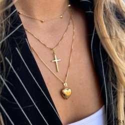 "Liva" guld choker med sm hjerter