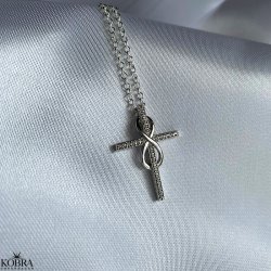 "Allana" kors halskde med Infinity i slv