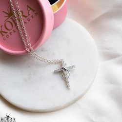 "Allana" kors halskde i slv med Infinity