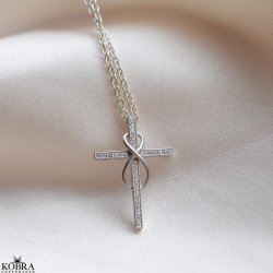 "Allana" kors halskde i slv med Infinity