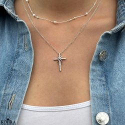 "Allana" kors halskde i slv med Infinity