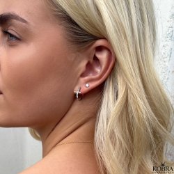 "Trudy" Kors øreringe med hvide zirkonia sten i sterling sølv