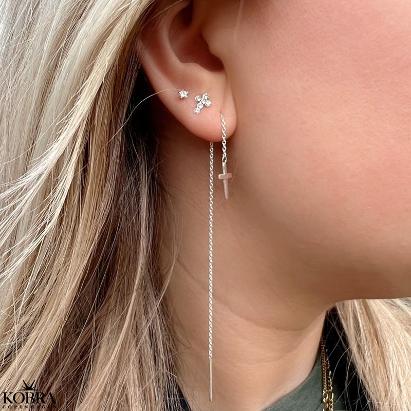 "Stardust" silver star earrings