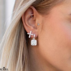 "Blessed" slv reringe med sm kors