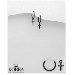 "Noir" kors reringe i sort emalje