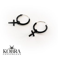 "Noir" kors reringe i sort emalje