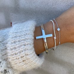 "Jenny" slv armbnd med hvide sten