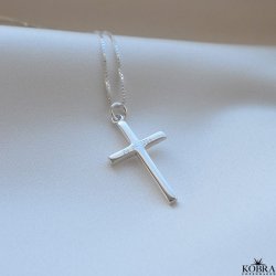 "Promise" silver cross with engraving (Large)
