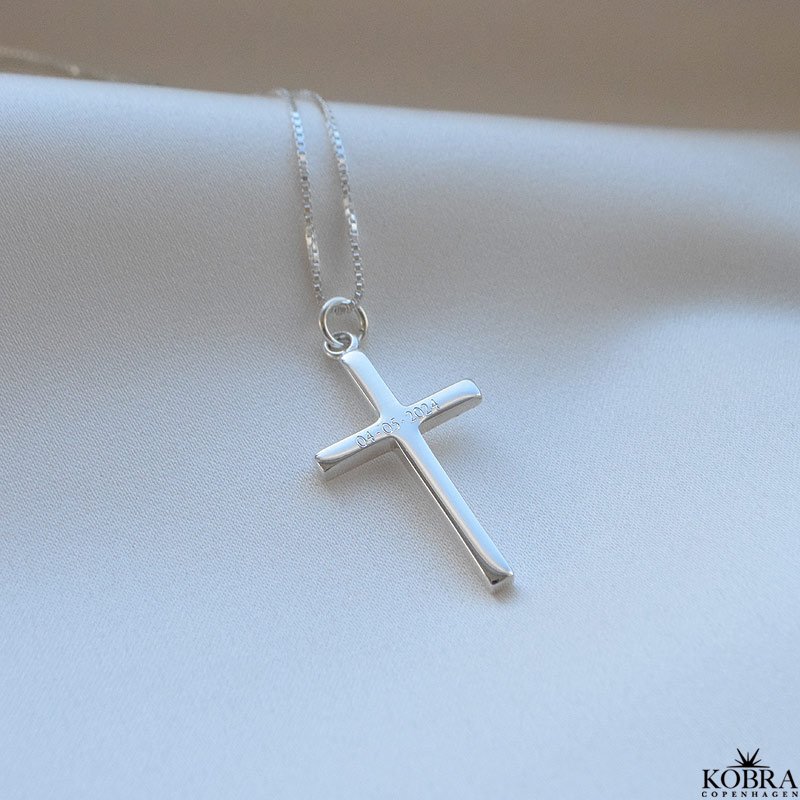 "Promise" silver cross with engraving (Large)