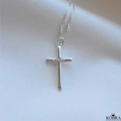 "Promise" silver cross with engraving (Large)