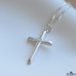 "Promise" silver cross with engraving (Large)
