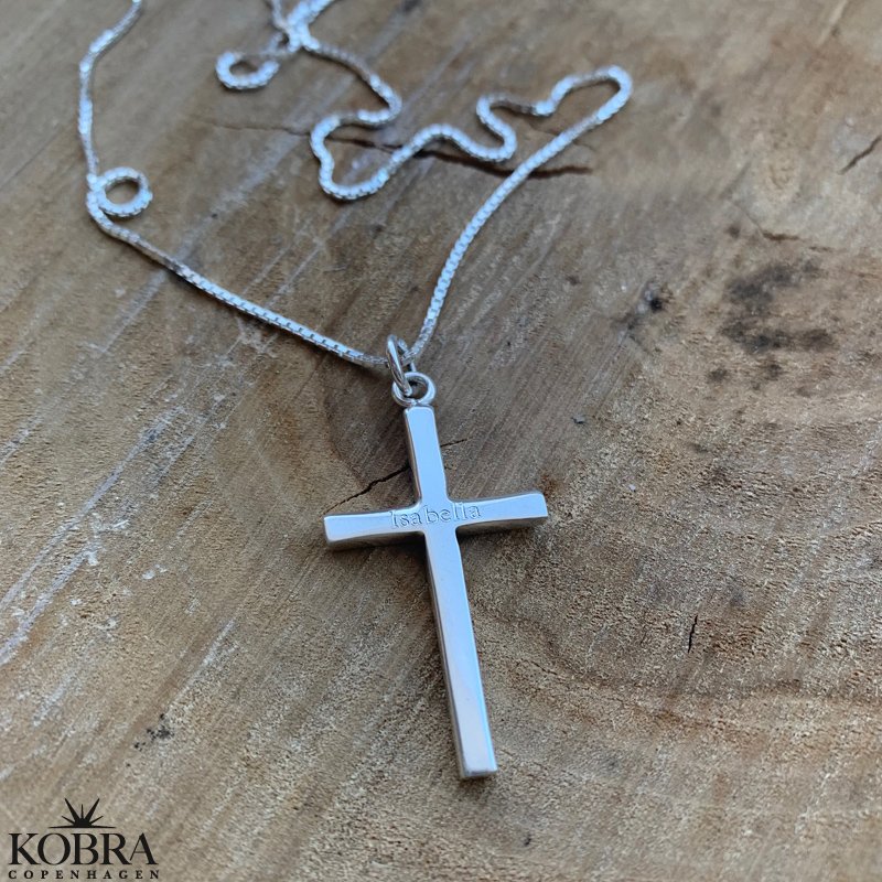 "Promise" silver cross with engraving (Large)
