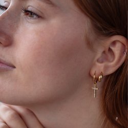 "Silvia" 18 karat forgyldte sm creolere i snoet design