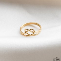 "Evermore" gullbelagt hjerteformet kringlering