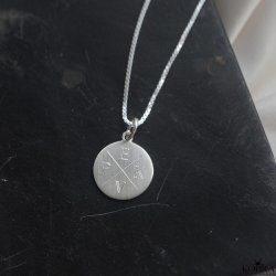 ID tag slv halskde med "kryds" til mnd med din gravering