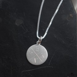 ID tag slv halskde med "kryds" til mnd med din gravering