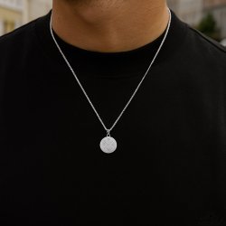 ID tag slv halskde med "kryds" til mnd med din gravering