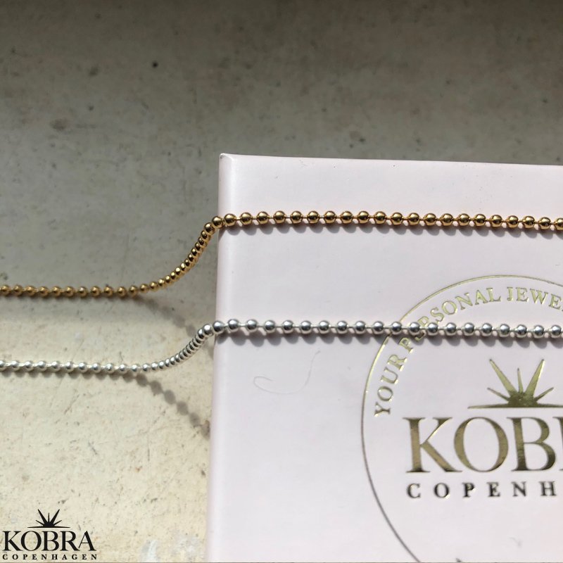 Kuglekde, sterling slv eller 18 karat forgyldt