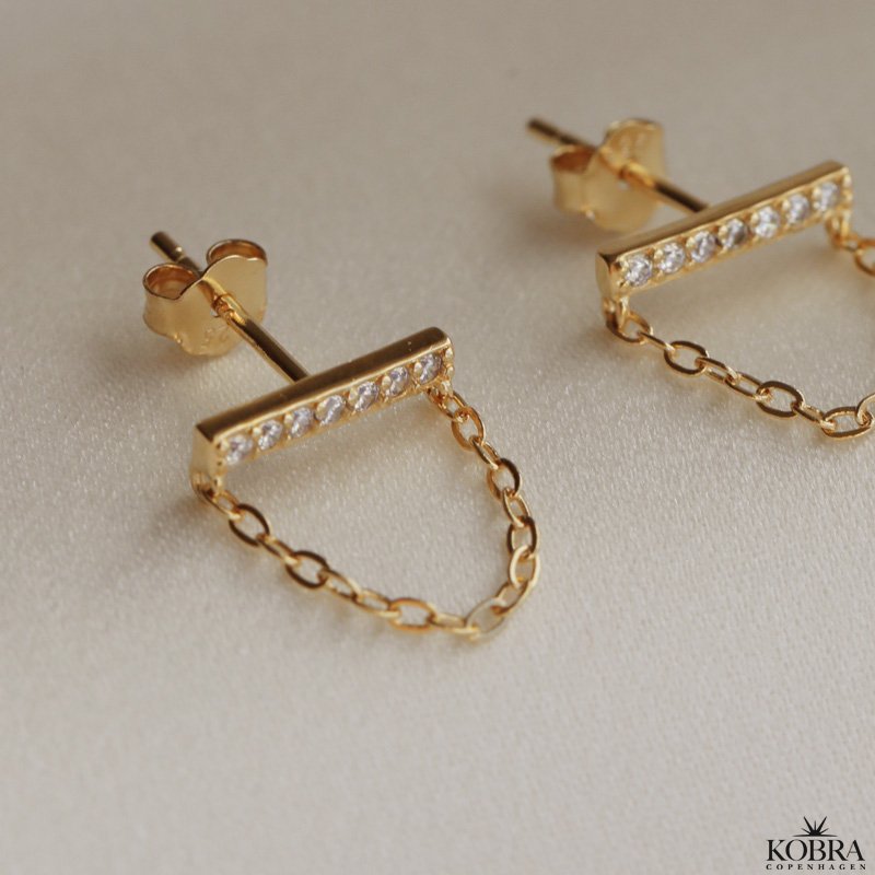 "Kylie" guld reringe med lille kde og sten