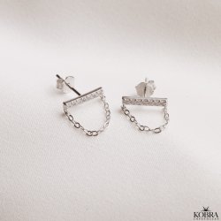 "Kylie" slv reringe med lille kde og sten