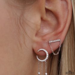 "Kylie" slv reringe med lille kde og sten