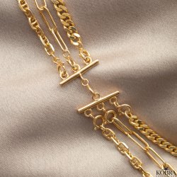 "Detangler" Lås til 3 halskæder i guld