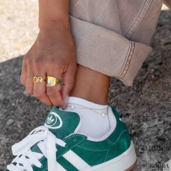 "LaBelle" 18 karat forgyldt ankelkde med perler