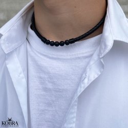 "Tyson"  men's jewelery with leather cord
