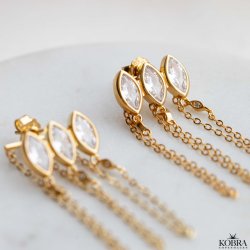 "Layla" unikke guld reringe med sten og kde