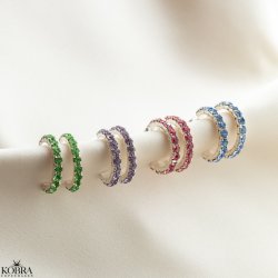 "Lemon" slv reringe med valgfri farvet zirkonia sten