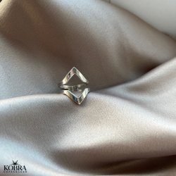 "Lennox" dobbelt V ring ring i sterling slv