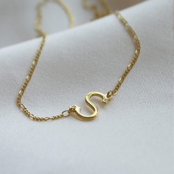 "Signature Letter" 18k guldpl�terat handgjort halsband