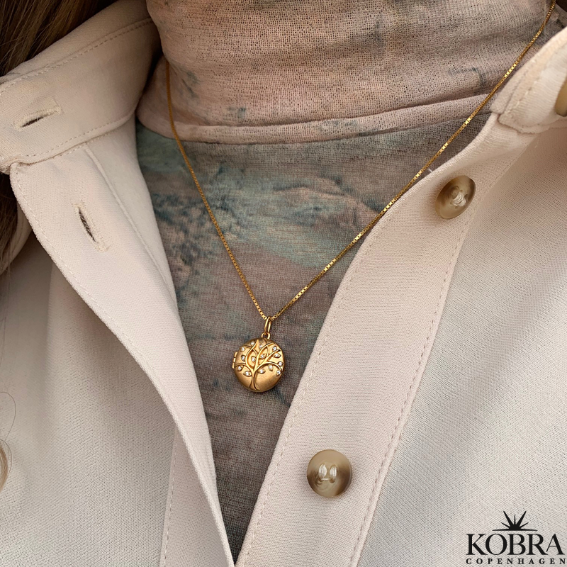 "Lia" 18 karat forgyldt Livets Træ medaljon