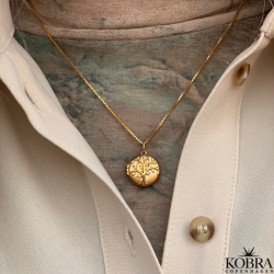 "Lia" 18 karat forgyldt Livets Træ medaljon